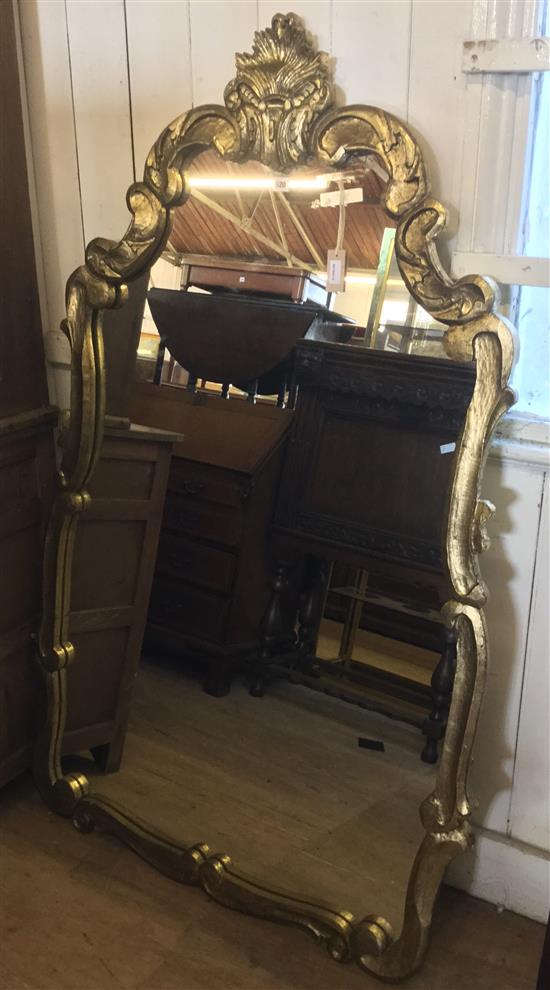 Large Continental carved gilt-framed mirror